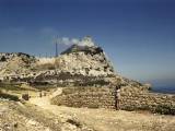 Gibraltar: Another view of the rock. On the right is the Mediterranean, and you can almost make out Africa.