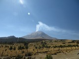 Popocatépetl Volcano and Great Pyramid in Cholula Popocatépetl Volcano and Great Pyramid in Cholula